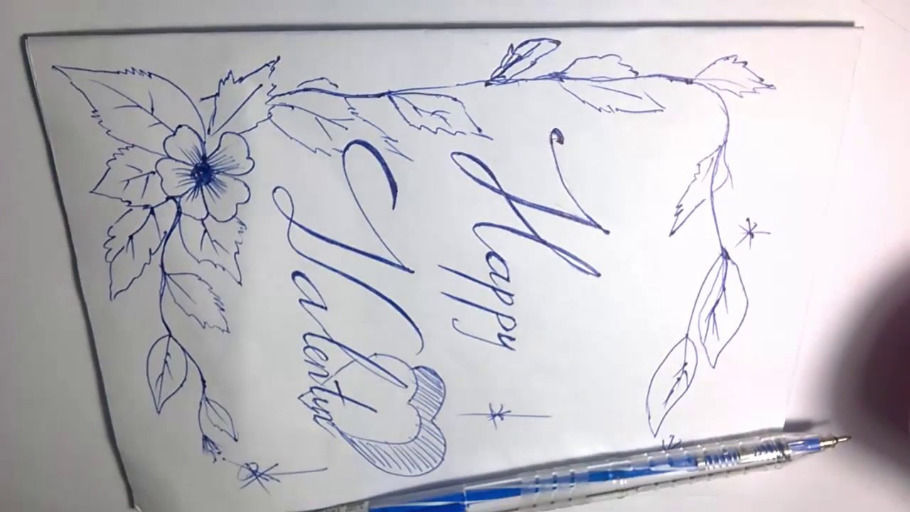 1280x720 Draw Happy Valentine's Day Card - Happy Valentines Drawings