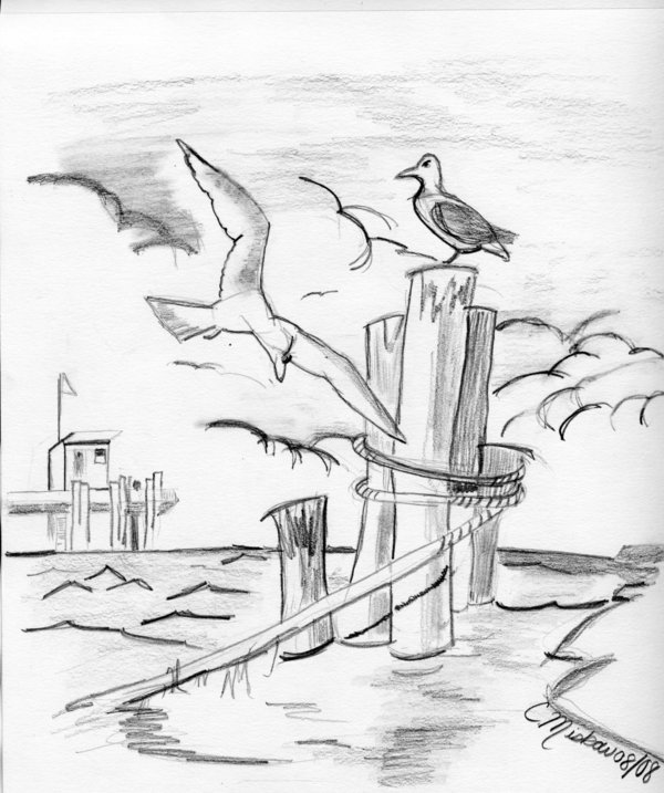 Harbor Drawing at PaintingValley.com | Explore collection of Harbor Drawing