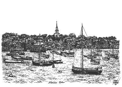 400x286 nantucket harbor drawing - Harbor Drawing