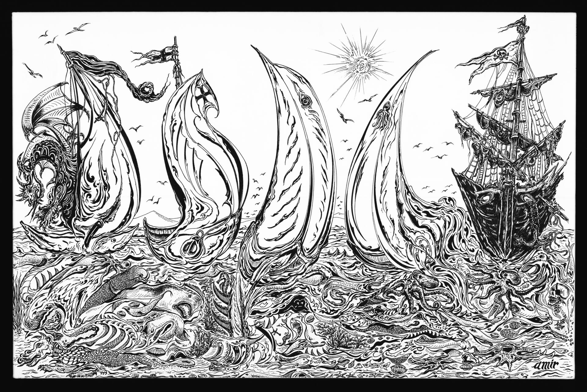 1920x1284 the mystical harbor drawing - Harbor Drawing