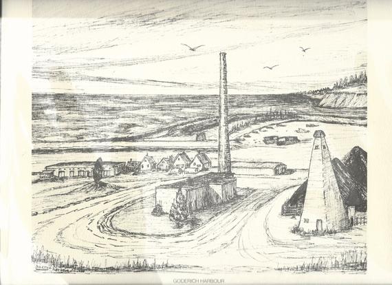 570x414 Goderich Harbour Drawing Sketch Of Goderich Ontario - Harbour Drawing