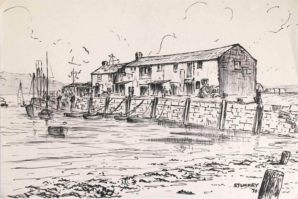 1024x685 Peter Stuckey, Boats In Harbour - Harbour Drawing