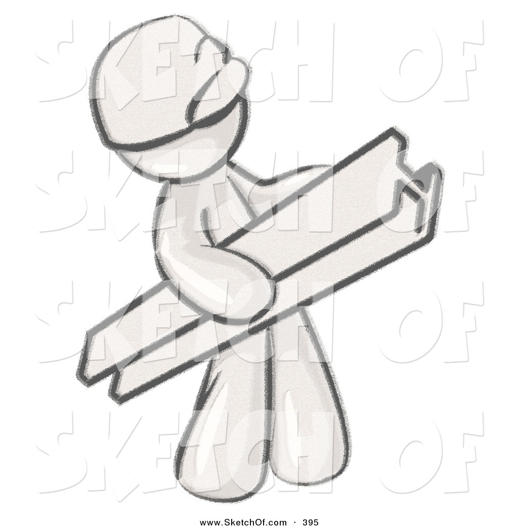1024x1044 drawing of a sketched design mascot man construction worker - Hard Hat Drawing