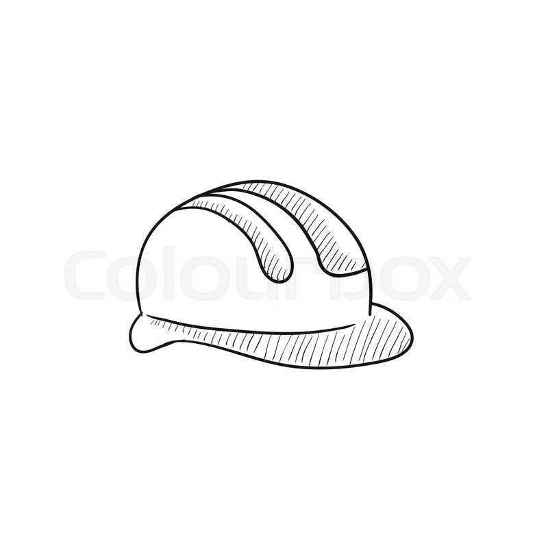 800x800 hard hat vector sketch icon isolated stock vector colourbox - Hard Hat Drawing