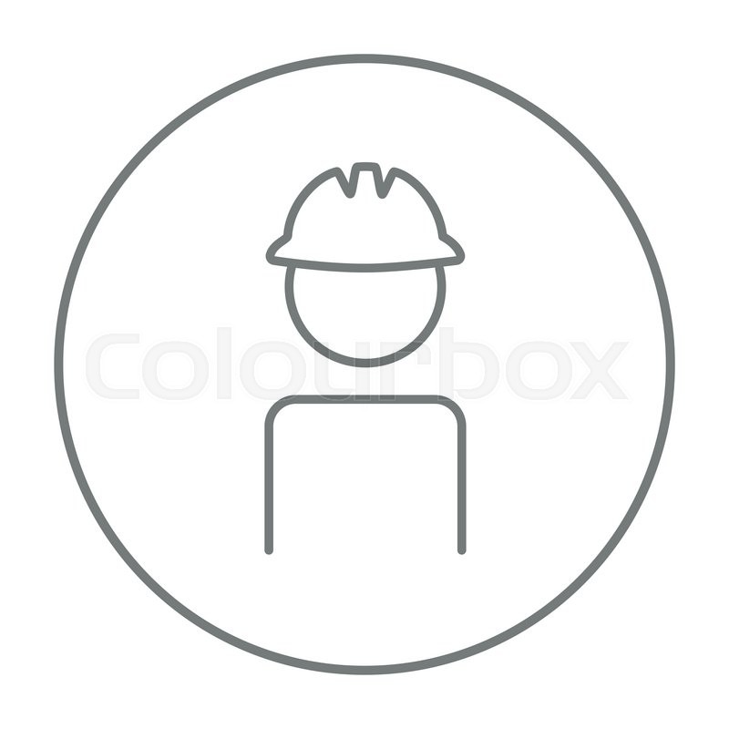 800x800 worker wearing hard hat line icon for stock vector colourbox - Hard Hat Drawing