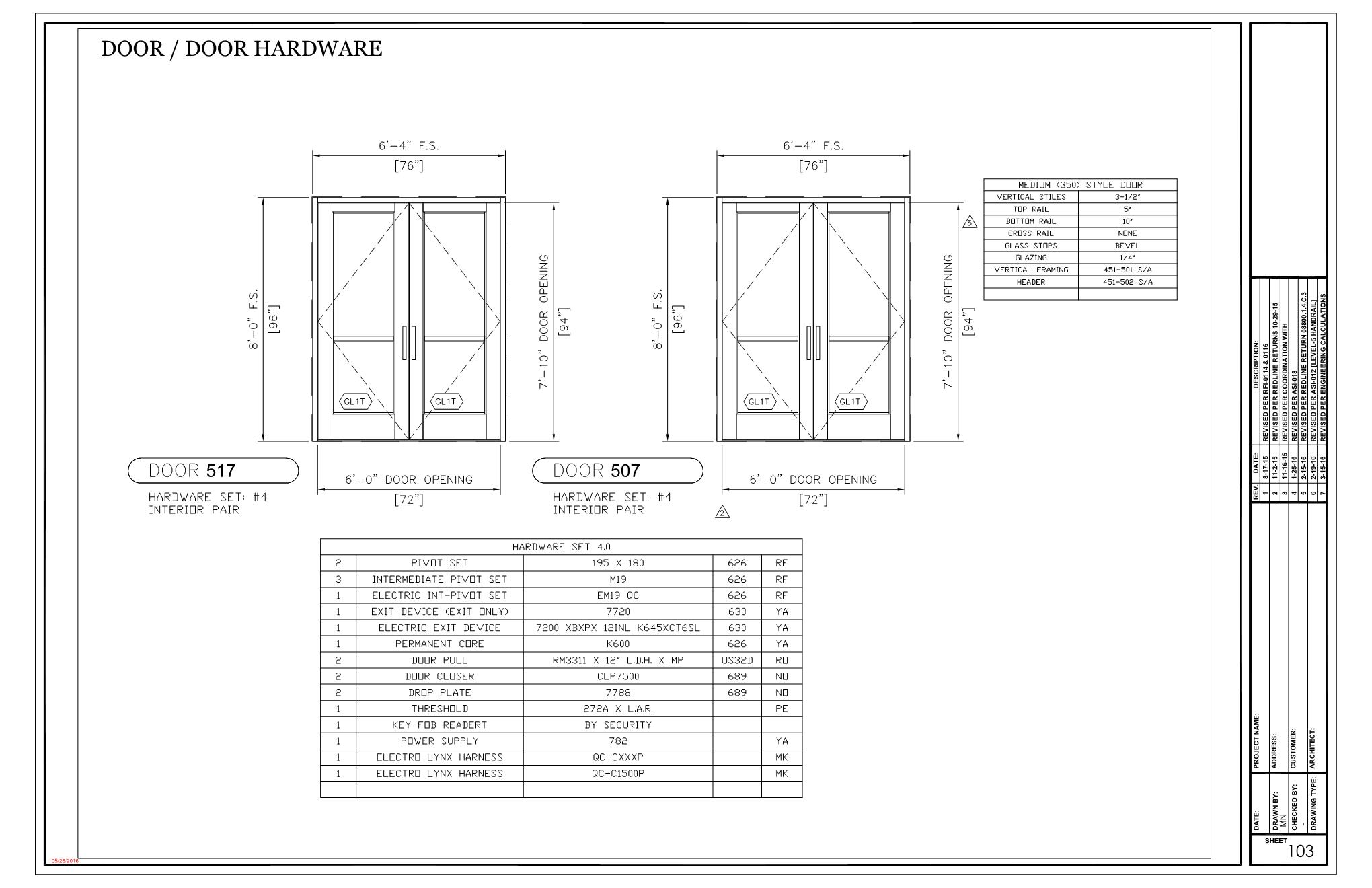 2040x1320 Drafting Commercial Architectural Products, Inc - Hardware Drawing