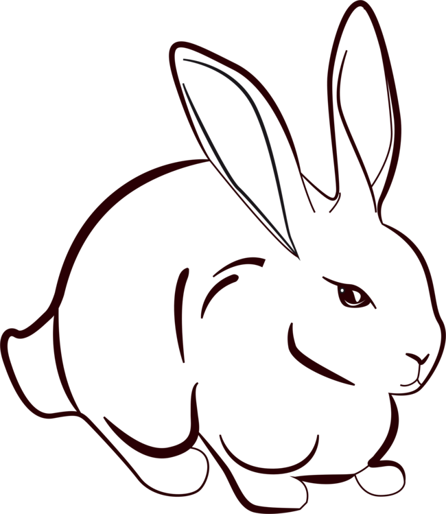 650x749 line art drawing rabbit hare cc0 - Hare Line Drawing