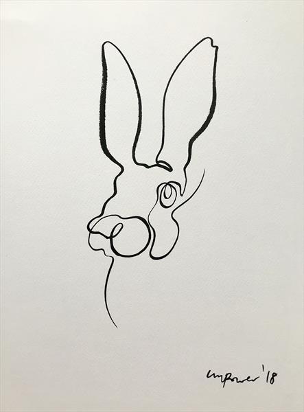 443x600 minimal hare - Hare Line Drawing