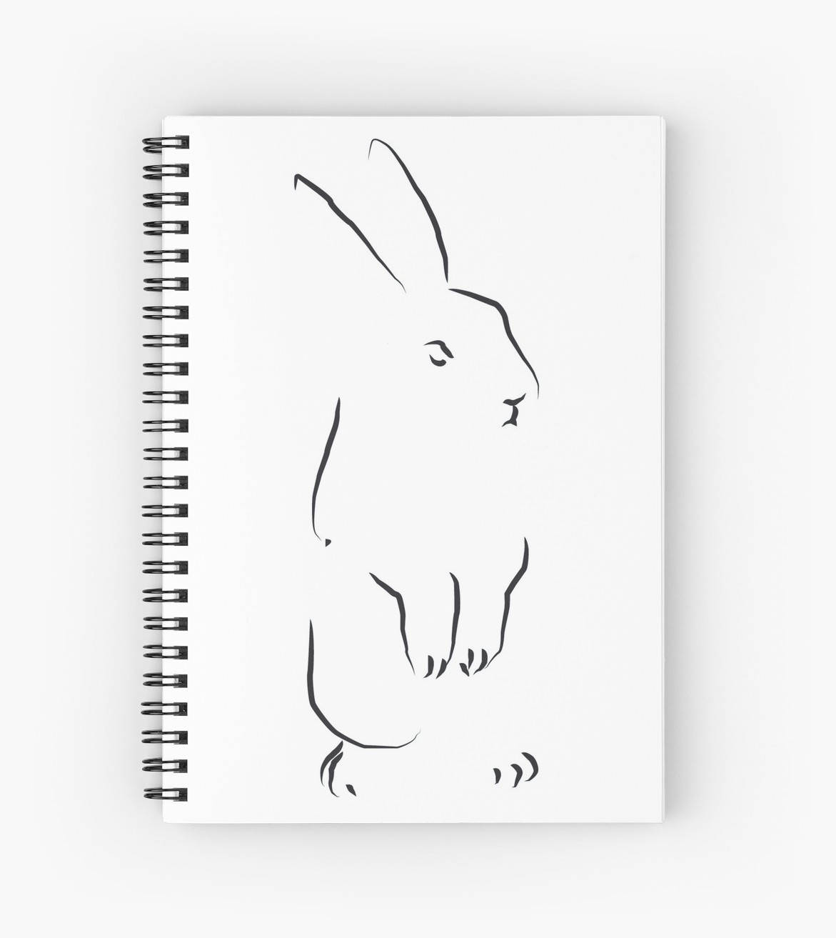 1171x1313 Minimalist Rabbit, Bunny, Line Art Spiral Notebooks - Hare Line Drawing