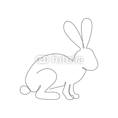 400x400 rabbit one line continuous line drawing hare hand drawn - Hare Line Drawing