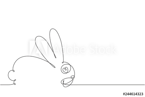 500x334 the bunny in love happy hare continuous line drawing - Hare Line Drawing
