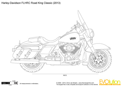 400x283 harley davidson flhrc road king classic vector drawing - Harley Davidson Drawing Outline
