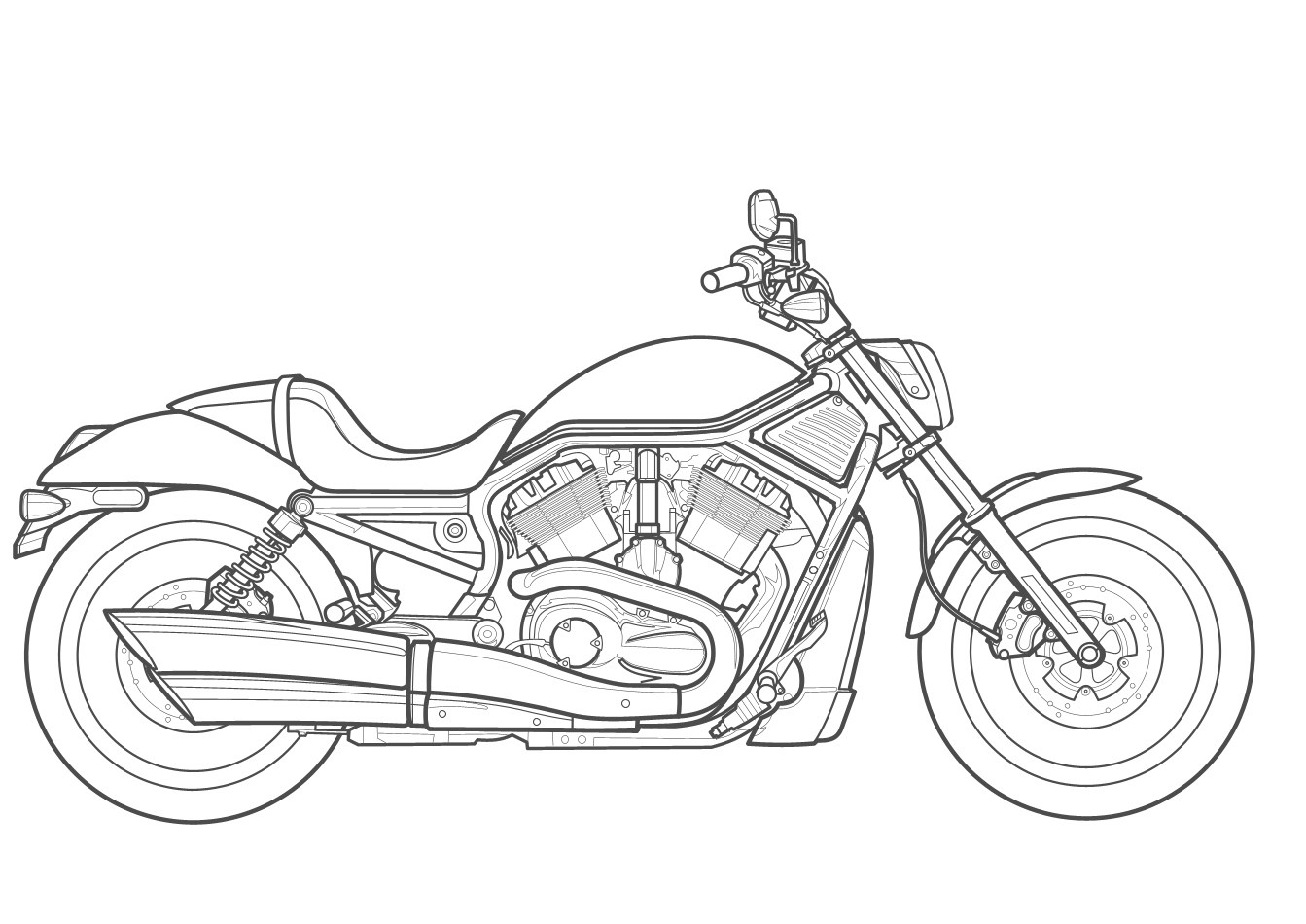 Harley Davidson Drawing Outline At Explore Images and Photos finder