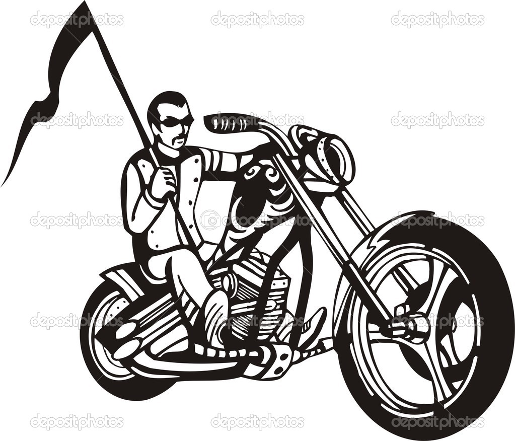 1023x876 Harley Motorcycle Clipart Outline - Harley Davidson Drawing Outline