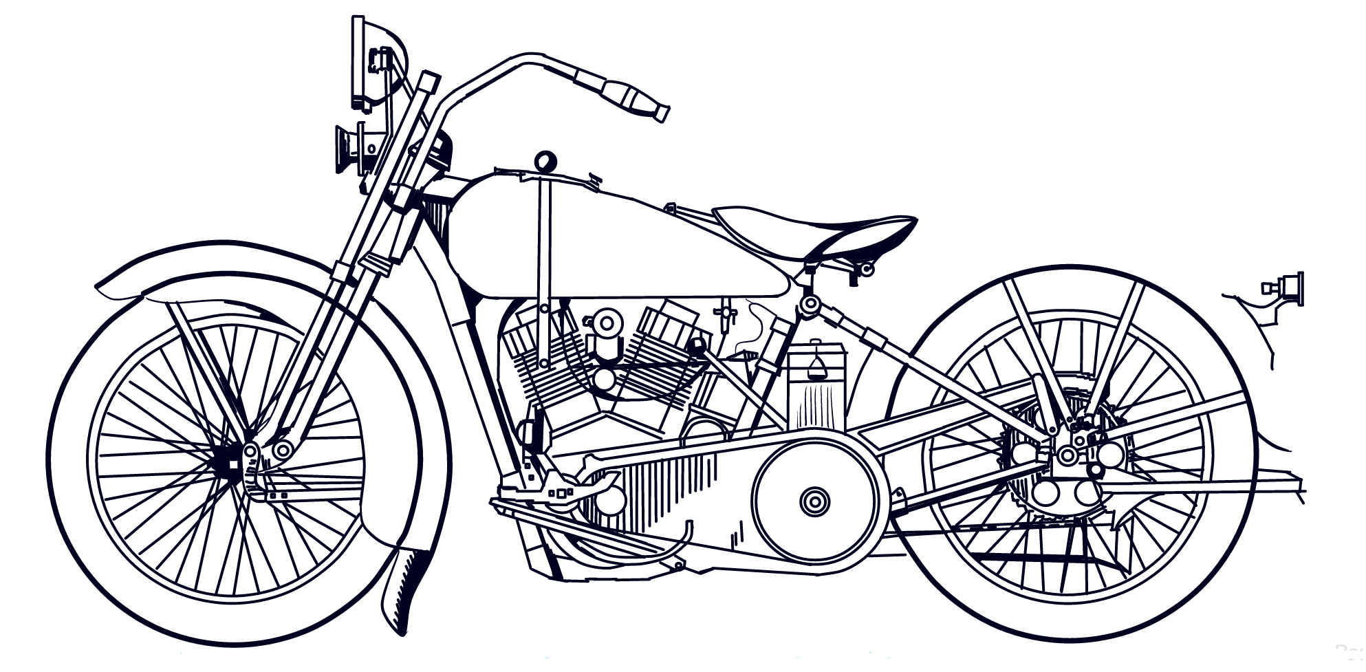 1986x977 Harley Davidson Drawing - Harley Davidson Drawings
