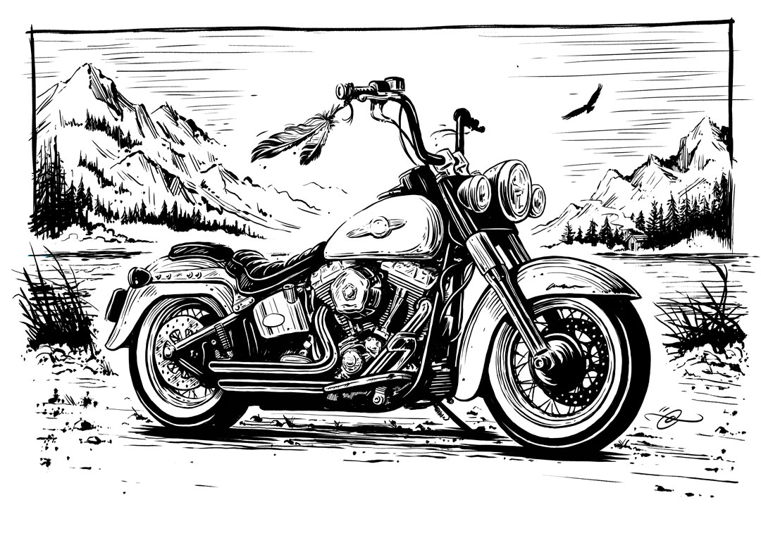 Harley Davidson Drawings at Explore collection of