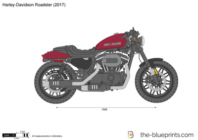 400x283 Harley Davidson Roadster Vector Drawing - Harley Davidson Drawings