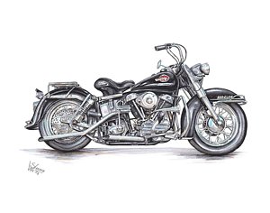 300x236 Harley Davidson Panhead Drawing - Harley Davidson Drawings