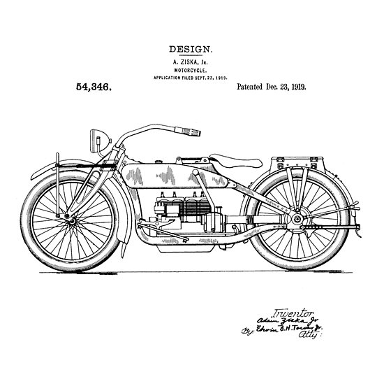 550x539 Harley Davidson Motorcycle Patent Drawing Posters - Harley Davidson Motorcycle Drawing