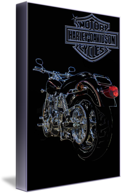 410x650 Harley Davidson Motorcycle Line Drawing In Color - Harley Davidson Motorcycle Drawing