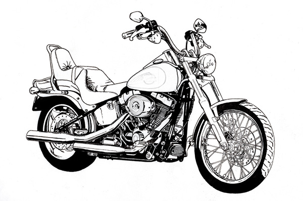Harley Davidson Motorcycle Drawing At Paintingvalley Com Explore