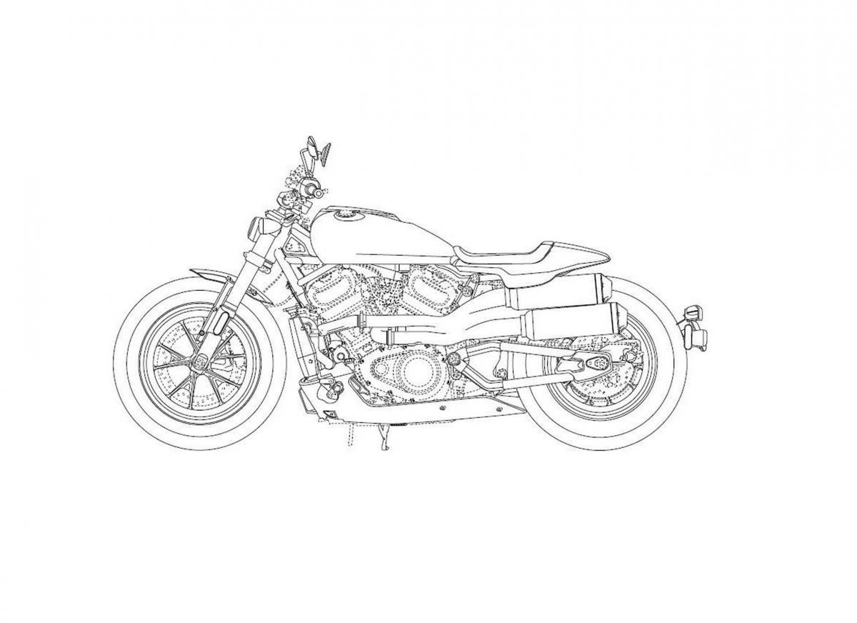 1200x872 Harley Davidson Patent Drawings Reveal Bike Design Details Visordown - Harley Davidson Motorcycle Drawing