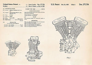 300x214 Harley Gifts Motorcycle Evolution Engine Patent Art Drawings Hd - Harley Drawing