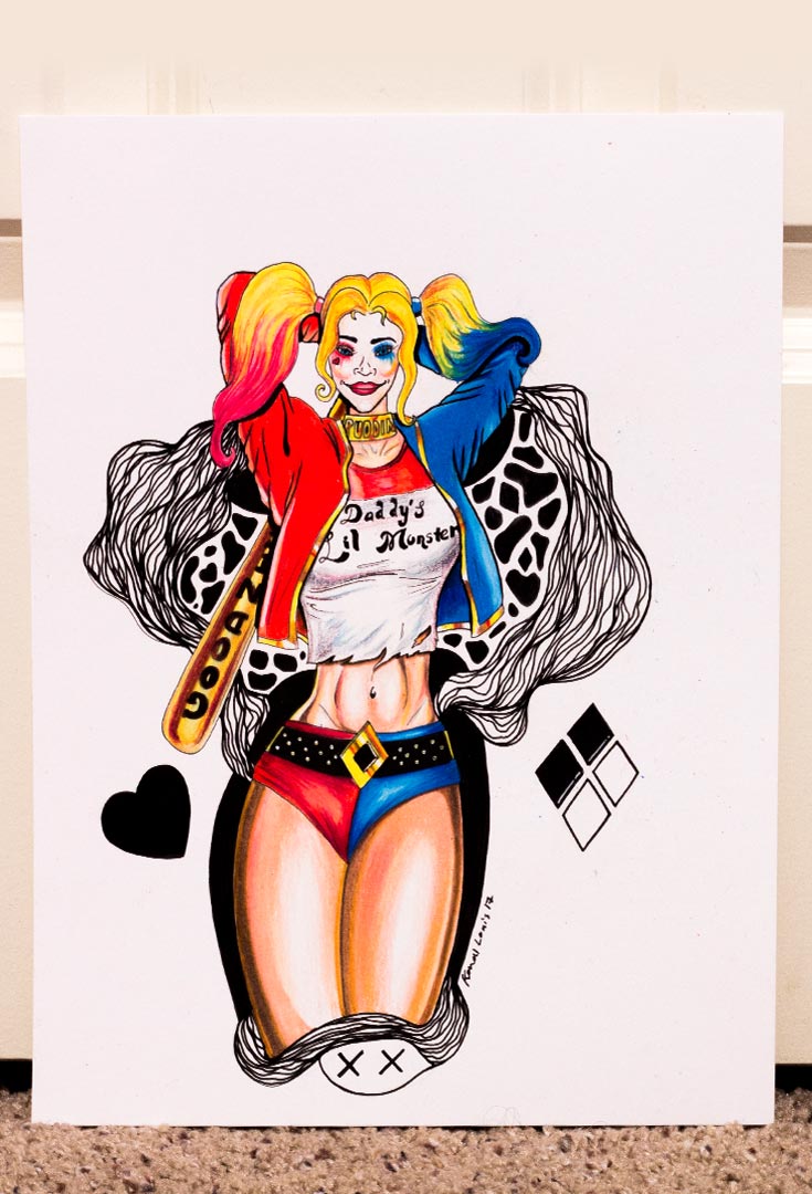 735x1080 Harley Quinn Drawing - Harley Drawing
