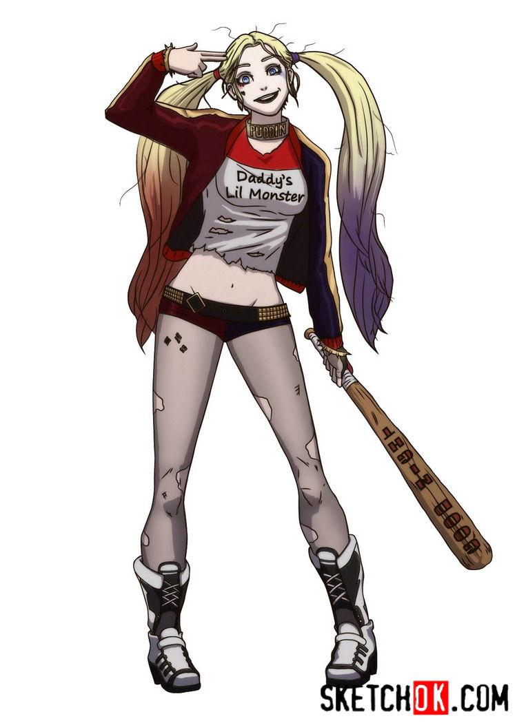 750x1050 How To Draw Harley Quinn - Harley Drawing