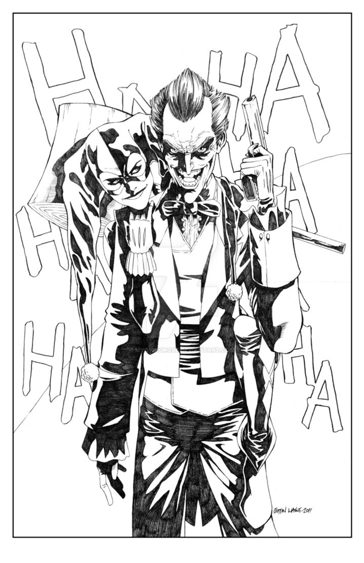 719x1111 Joker And Harley Quinn - Harley Drawing