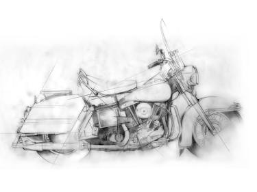 375x281 Harley Shovelhead Drawing - Harley Drawing