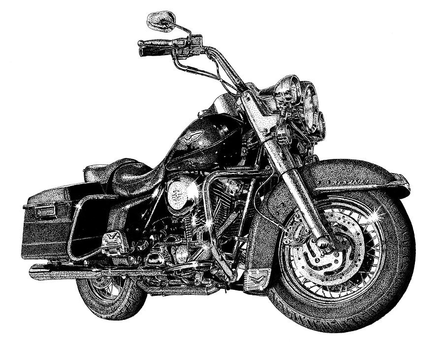 900x695 harley davidson roadking drawing - Harley Motorcycle Drawing