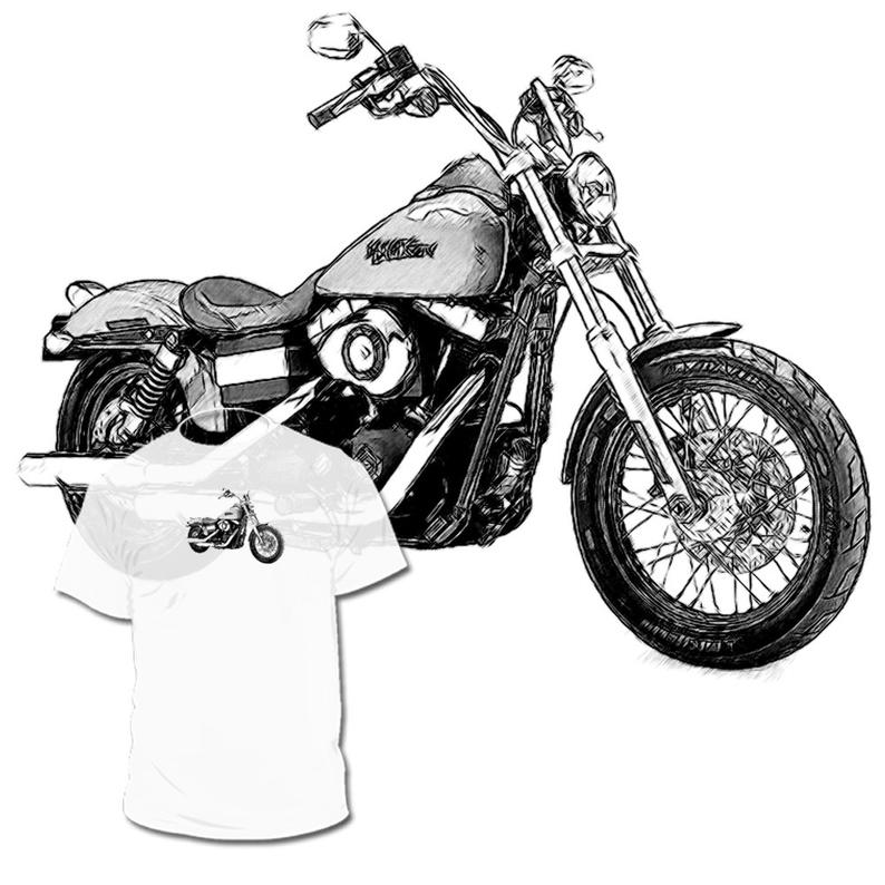 794x794 harley davidson street bob drawing t shirt vrod dyna sportster etsy - Harley Motorcycle Drawing