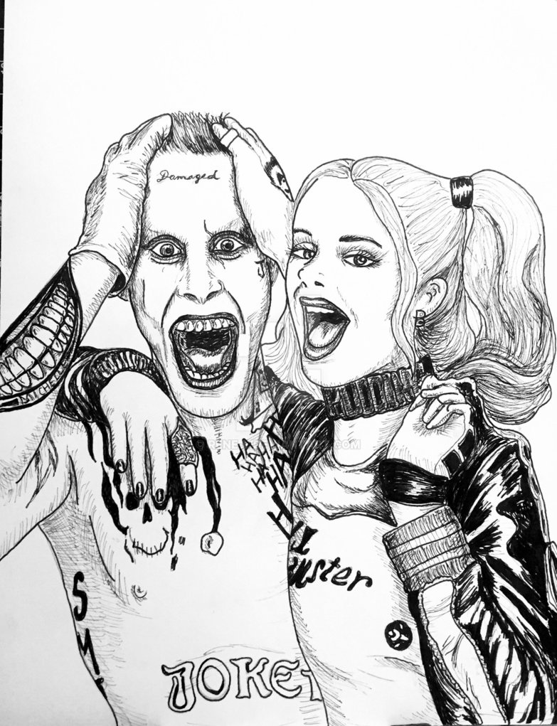 783x1021 joker drawing harley quinn for free download - Harley Quinn And .....