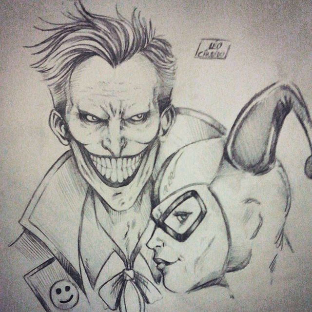 Harley Quinn And Joker Drawings at PaintingValley.com | Explore ...