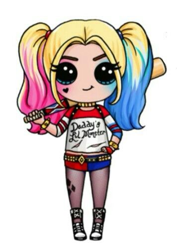 356x498 Harley Quinn Bydraw So Cute Art Cute Drawings, Cute Kawaii - Harley Quinn Anime Drawing
