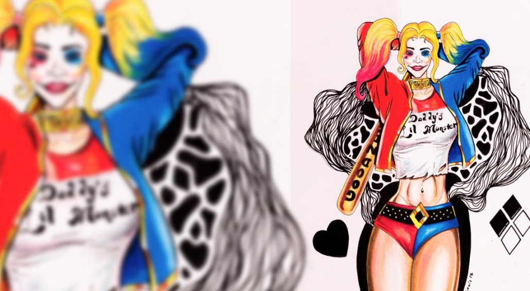 1030x567 Harley Quinn Drawing - Harley Quinn Anime Drawing