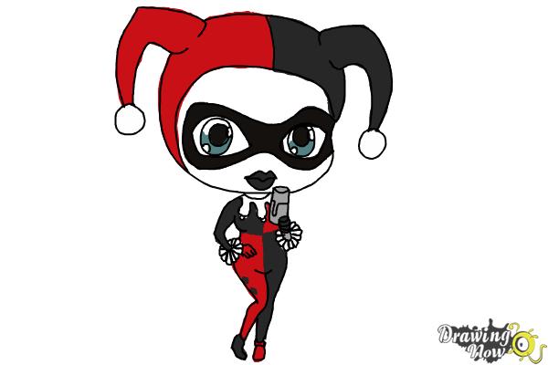 600x400 How To Draw Chibi - Harley Quinn Anime Drawing