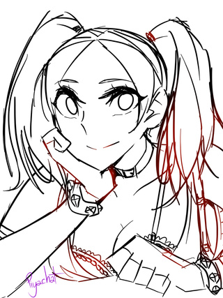 320x427 Fanart Harley Quinn ' W' From Batman Arkham City - Harley Quinn Anime Drawing