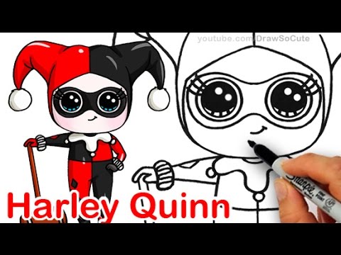 480x360 How To Draw Chibi Harley Quinn Step - Harley Quinn Cartoon Drawing