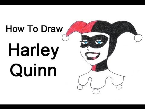 480x360 How To Draw Harley Quinn - Harley Quinn Cartoon Drawing