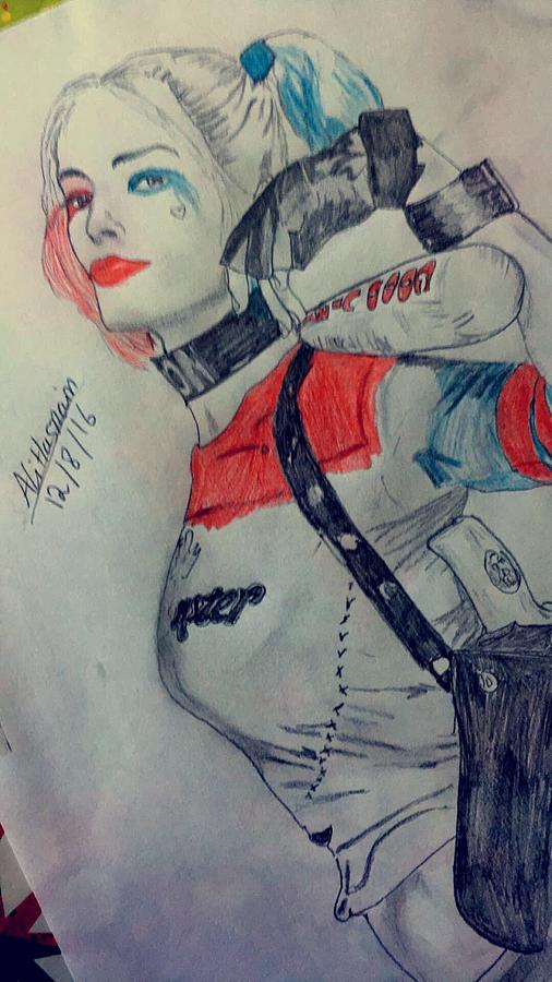 506x900 Harley Quinn Sketch Drawing - Harley Quinn Drawing