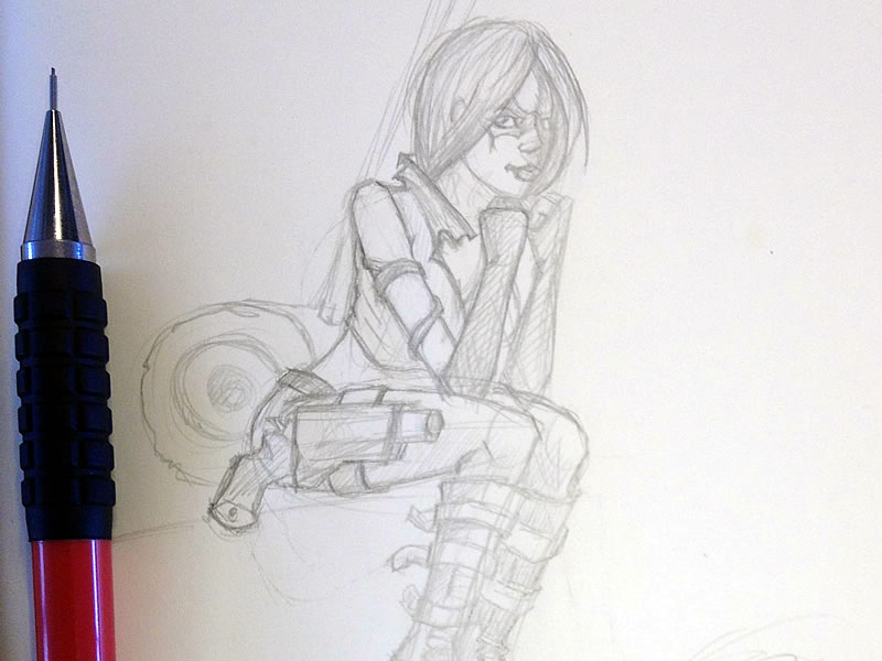 800x600 Harley Quinn Sketch - Harley Quinn Drawing Injustice