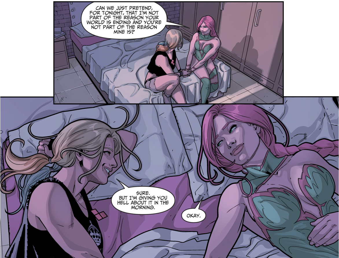 1172x890 Harley Quinn And Poison Ivy Kiss - Harley Quinn Drawing Injustice