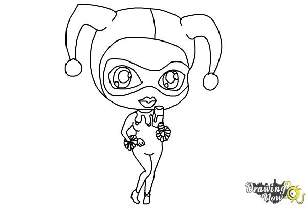600x400 How To Draw Chibi - Harley Quinn Easy Drawing