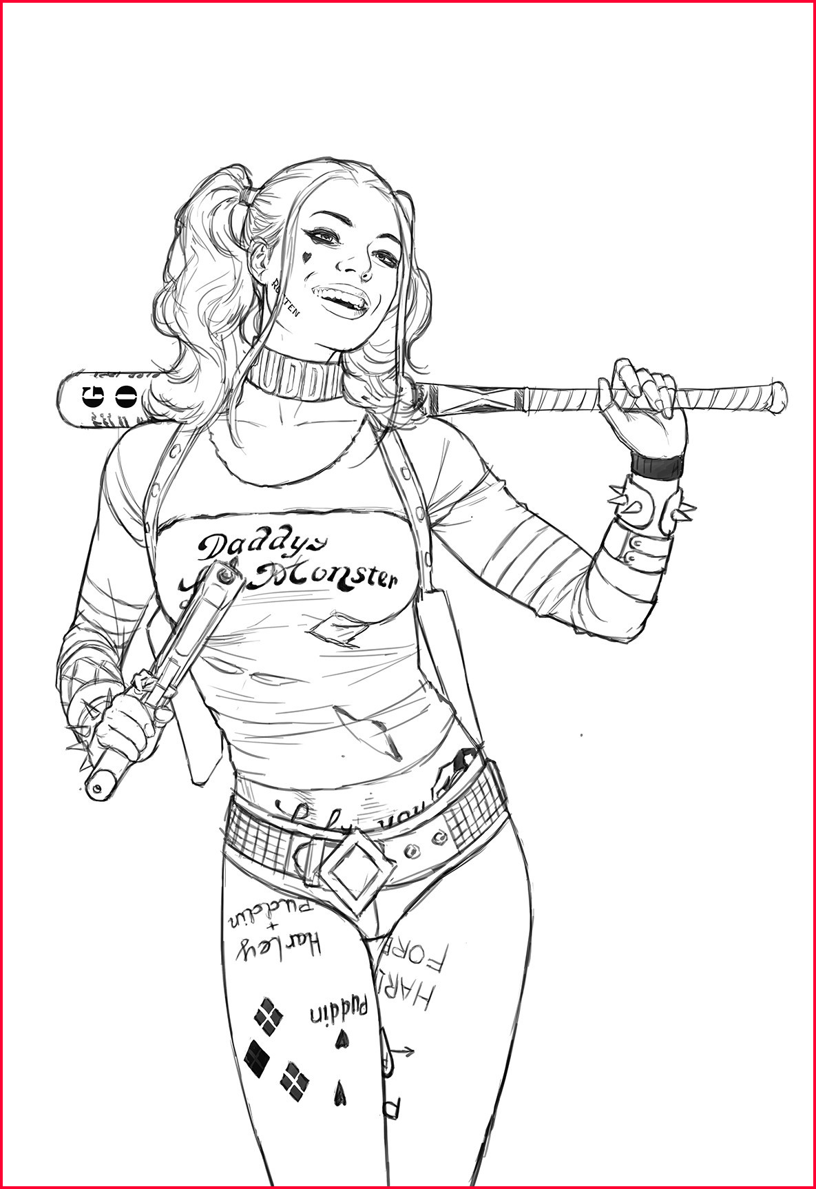 Harley Quinn Easy Drawing at Explore collection of