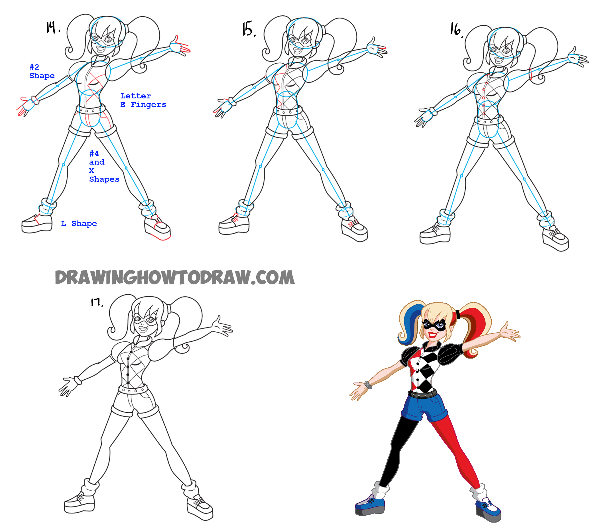 2112x1858 how to draw harley quinn from dc suicide squad - Harley Quinn Easy Drawing