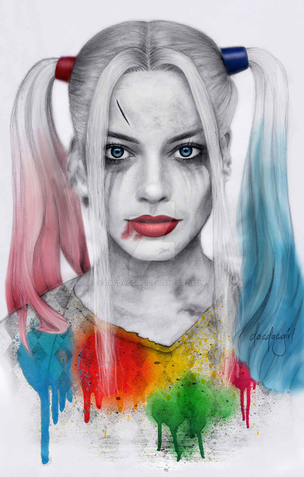 Harley Quinn Pencil Portrait - Harley Quinn Face Drawing. 