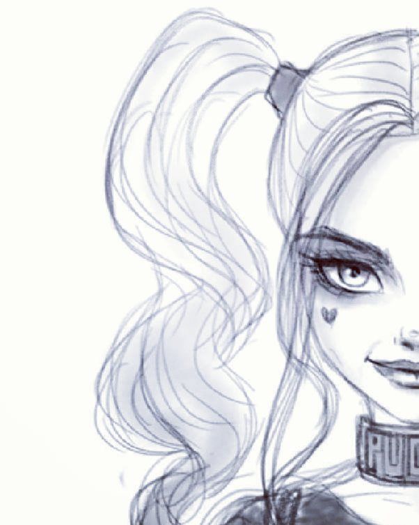 602x753 Draw Somethin' - Harley Quinn Face Drawing