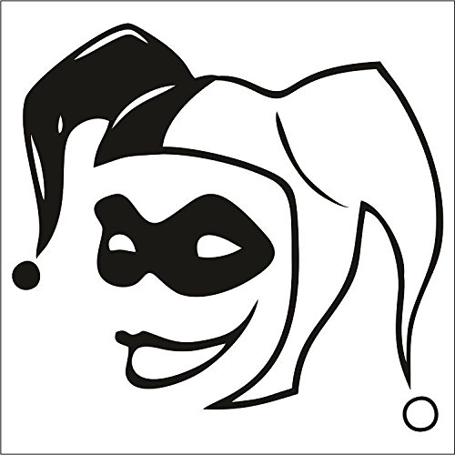 500x500 Dc Comics Batman Harley Quinn Smiley Face Decal - Harley Quinn Face Drawing